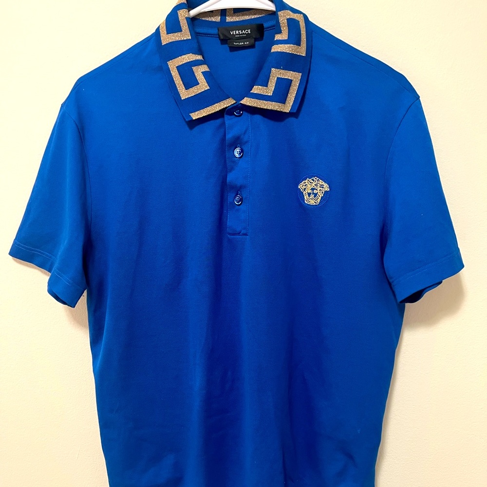 Men’s Versace greca border short-sleeve polo shirt size small